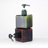 Bouteille à pompe verte ambrée pour animaux de compagnie Emballage cosmétique 100ml 150ml Kit de soins de la peau vide Bouteille de shampoing en plastique opaque ambré et noir