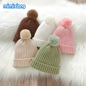 หมวกไหมพรมถักโครเชต์สำหรับเด็ก<span class=keywords><strong>แรก</strong></span><span class=keywords><strong>เกิด</strong></span> ลายปอม<span class=keywords><strong>ปอม</strong></span>น่ารัก แบบไร้รอยต่อ - Product Image 2