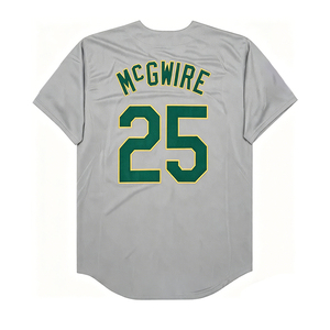 Vintage stijl gebreide honkbal shirts voor heren 9 Reggie Jackson 24 Rickey Henderson 25 Mark McGwire 33 José Canseco S-3XL - Product Image 4