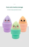 Rak Penyimpanan Spons Makeup Silikon Bentuk Bunga dengan Kotak Pembagi untuk Puff Bedak dan Peralatan Makeup
