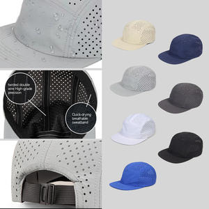 ユニセックス5パネルナイロン屋外スポーツキャップバルク快適軽量クイックドライ通気性レーザーカット穴ビーチ - Product Image 3