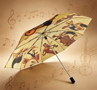 Parapluie de voyage pliant en trois sections, manuel, avec tige en aluminium, en tissu pongé 190T, imperméable, impression intégrale personnalisée, compact, 21 pouces