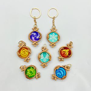 Nouvelle Version jeu Genshin Impact <span class=keywords><strong>oeil</strong></span> de dieu Fontaine porte-clés métal lumineux pendentif porte-clés - Product Image 3