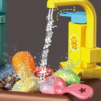 Jeu de cuisine pour enfants 63 pièces avec lumières, sons et fonction de pulvérisation simulée, jouet de table de cuisine pour enfants