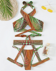 Maillot de bain une pièce <span class=keywords><strong>sexy</strong></span> grande taille imprimé à bretelles et lacets, style pole dance, ajouré, <span class=keywords><strong>micro</strong></span> transparent, bikini string <span class=keywords><strong>monokini</strong></span> - Product Image 3