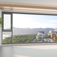 Ventana Abatible de Aluminio con Doble Acristalamiento, Aislamiento Térmico y Protección Contra la Lluvia, Estándar Australiano, de Foshan