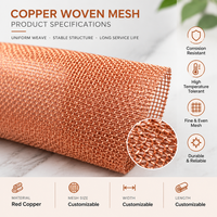 Maille de fil de cuivre haute densité pour filtration, durable, à tissage plat large et de différentes tailles standard ou personnalisées selon vos besoins