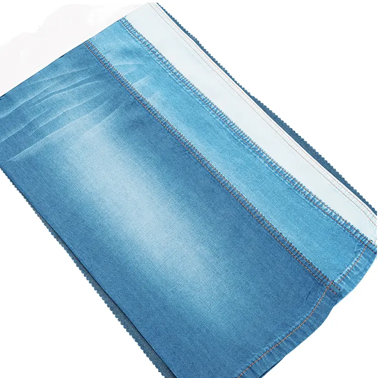 قماش دينم خفيف الوزن مخصص 9 أونصة متعدد الألوان ناعم أزرق نقي 100% مصنوع من الليوكسل