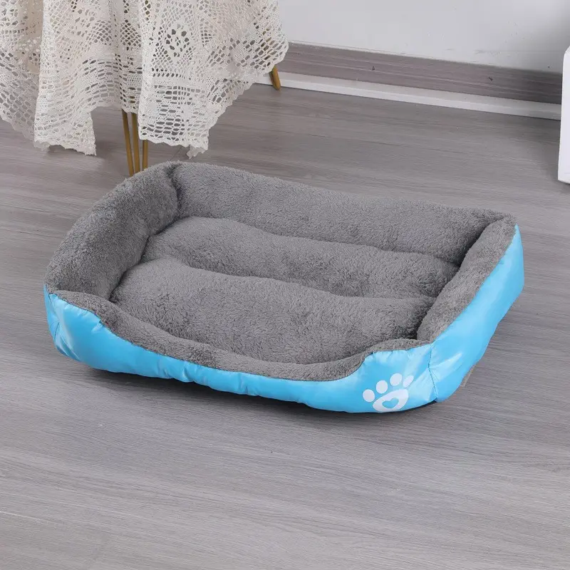 Hot Sale Rectangular Bed Memory Foam Dog Cat Fur PP Cotton Pet Beds for Small Medium Large Dogs and Doggy