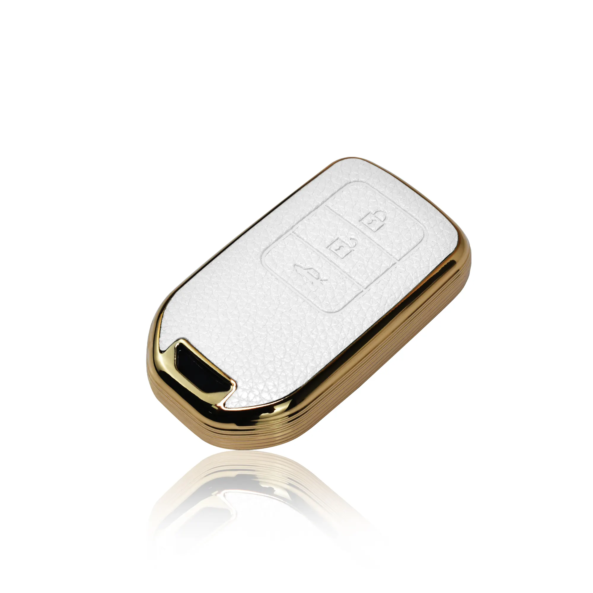 حافظة فاخرة لحافة ذهبية لهوندا سيفيك سيتي تصلح للبيع بالجملة حافظة ذكية لمفتاح السيارة مصنوعة من جلد البولي يوريثان الحراري