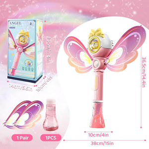 Regali di natale giocattoli estivi per bambini automatico illuminano la bacchetta a bolle <span class=keywords><strong>con</strong></span> le ali macchine a bolle per il partito - Product Image 2