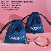 Petite pochette en velours bleu réutilisable pour bijoux, parfum, poudre, cadeau, avec logo personnalisé imprimé, pochette en flanelle pour boucles d'oreilles, anneaux, sac à bijoux en velours