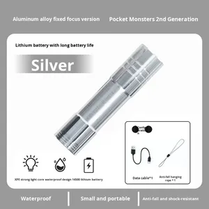 Đèn pin <span class=keywords><strong>mini</strong></span> <span class=keywords><strong>LED</strong></span> cường độ cao, sạc lại bằng pin Lithium-Ion, siêu sáng, thời lượng pin siêu dài, có thể điều chỉnh độ sáng, zoom được, tích hợp laser. - Product Image 4