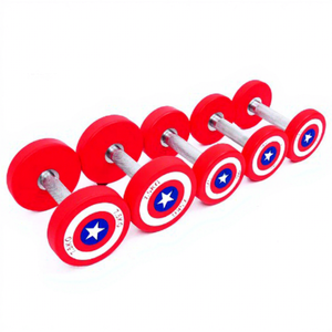 Juego de Mancuernas Estilo <span class=keywords><strong>Superman</strong></span> Americano / Mancuernas Redondas de PU de 50 kg para Gimnasio - Product Image 2