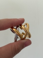 Minimaliste Croix Ligne Anneau Étanche PVD Plaqué En Acier Inoxydable Bijoux De Mode Ouvert Réglable Simple Chubby Anneau Unisexe