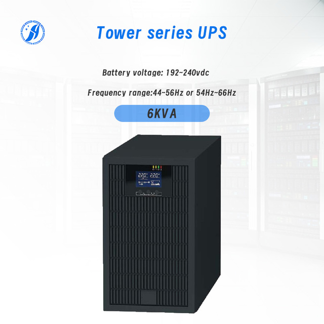 UPS 6kva Single-phase Tower Type Uninterruptible Power Supply 50/60Hz Frequency Pure Sine Wave 0ms Switching LCD Display