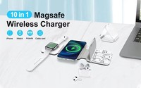 Nouvelle annonce support de téléphone 10 en 1 Charge rapide 15W aimant chargeur sans fil pliable avec câble Kit boîte de rangement