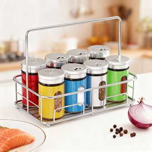 Lot de 4 pots d'assaisonnement pour condiments de <span class=keywords><strong>luxe</strong></span> 90ml Bouteille en verre pour cuisine, sel et poivre avec boîte cadeau - Product Image 6
