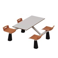 Ensemble de table et chaises de restaurant rapide en bois moderne pour cantine scolaire, cuisine, utilisation durable, table et chaises imperméables, cafétéria