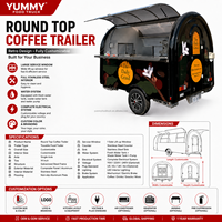 Remorque alimentaire compacte Yummy pour café, chariot de restauration mobile avec fenêtre de service pour boissons expresso, collations, festivals et activités extérieures