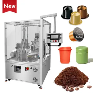 Automatic rotary nespresso k cup powder coffee pod filling and sealing machine
