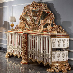 Phong Cách Châu Âu Rắn Gỗ Khắc Vàng Lá Bàn Ăn Truyền Thống Cho Khách Sạn Nhà Hàng Sang Trọng Đồ Nội Thất Cung Điện Biệt Thự Nhìn - Product Image 6