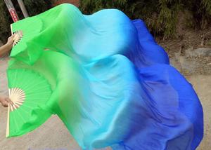 उच्च गुणवत्ता वाले रेशम पेट नृत्य प्रशंसक 100% वास्तविक रेशम के कपड़े सफेद रंग - Product Image 3