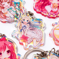 Gantungan Kunci Akrilik Anime Custom, Potongan Laser Glitter, Liontin Tas Kartun, Souvenir Hadiah, Gantungan Kunci Plastik