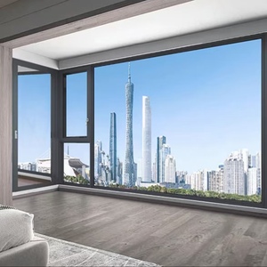 Hiện đại đôi rỗng kính cường lực cửa sổ trượt 6063t5 khung nhôm hồ sơ cho căn hộ khách sạn trường học biệt thự - Product Image 1