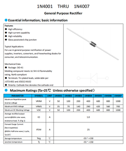 Đi-ốt Chỉnh Lưu Thông Thường 1n4007 Giá Thấp Do-41 1000V - Product Image 3