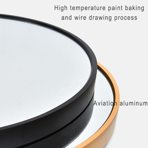 Gương Phòng Tắm Gia Đình Đơn Giản Gương Vàng Tròn Gương Khung Hợp Kim Nhôm Trang Trí Treo Tường Đặc Biệt - Product Image 4