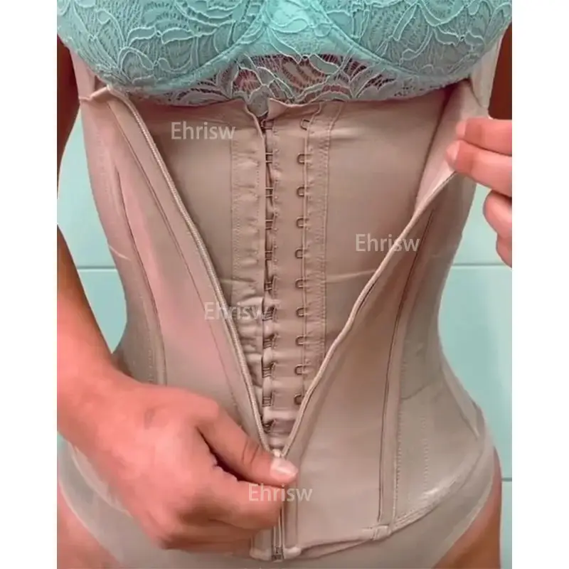 Belli eğitmen korse Faja colomcompression as sıkıştırma Shapewear zayıflama kılıf tam vücut çift Post cerrahi dantel popo kaldırıcı