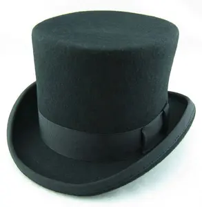 100% wool felt formal headwear, top hats, wool felt top hats