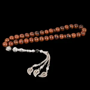 YS323 hochwertige 33 Perlen Mahagoni Obsidian Perlen Tasbeeh Islamische Gebets perlen Tasbih Muslim Rosenkranz
