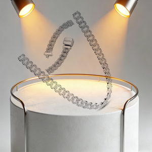 Nouveau Collier en Argent 925 Exquis Cœur d'Amour Scintillant <span class=keywords><strong>ME</strong></span> Double Chaîne Cubaine Tendance Bijou Breloque DIY Cadeau - Product Image 5