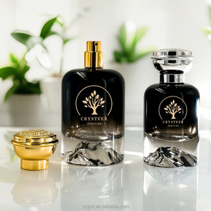 Botellas de <span class=keywords><strong>perfume</strong></span> de 50ml de alta calidad con logotipo, botella de <span class=keywords><strong>Perfume</strong></span> vacía de vidrio en aerosol negro degradado cilíndrico con caja de embalaje - Product Image 3