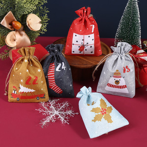 Dry Power Christmas Gift Bags <b>Linen</b> <b>Set</b> 10x14cm 13x18cm For Holiday Storage And Gifting - Product Image 4