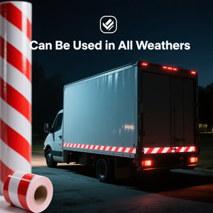 Cône de signalisation réfléchissant rétro personnalisé autocollant de voiture approuvé par le DOT bande d'avertissement feuille de bande pour camion rouge et blanc couleur panneau de signalisation - Product Image 2