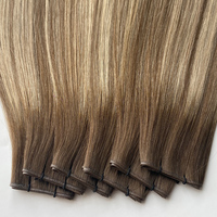 Produk Rambut Qingdao Haiyi, Ekstensi Rambut Laris Manis, Warna Rambut Asli, Genius Weft # Harga Pabrik Tientsin