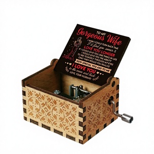 <span class=keywords><strong>Caja</strong></span> de Música de Madera Contrachapada Exquisita con Manivela YIYU, Duración de Sonido de 30s, Estilo Americano, Adorno 'You Are My Sunshine' - Product Image 6