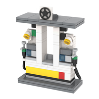 Série City : Modèle de station-service en briques, jouets éducatifs de construction DIY pour enfants MOC4206