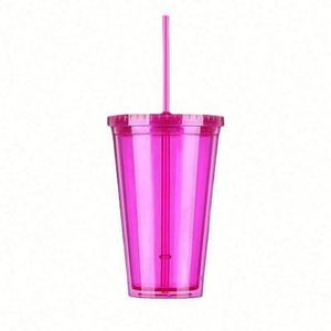 Double-Walled, Transparent Portable Food-Safe Anti-Corrosion Straw Cup With Cap for Kids and Adults Camping - Product Image 4