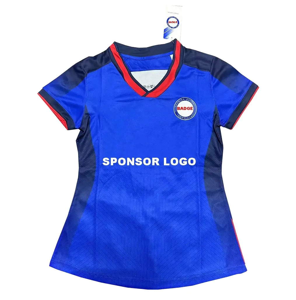 Nouvelles femmes uniforme maillot de football femme chemise bleue