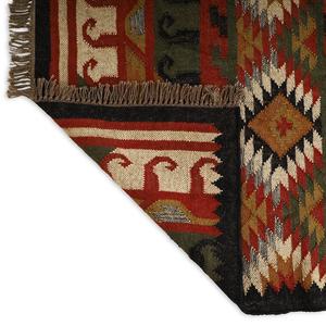 Alfombra de yute de lana Kilim para decoración del hogar moderna y duradera, alfombra geométrica tejida a mano para interiores rústicos para suelos de sala de estar y dormitorio - Product Image 5