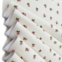 Tissu en polyester laminé 600D à imprimé numérique floral mini roses roses mignonnes pour sac à dos, trousse de maquillage, décoration intérieure