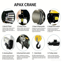 Palans électriques de type européen, capacité 10 tonnes, économiques, durables, en aluminium, télécommande, interrupteur de fin de course pour la hauteur des élingues