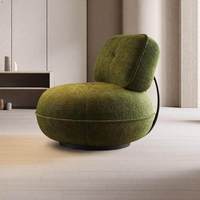 Fauteuil en tissu de style nordique moderne avec rotation à 360° pour appartement, salon, chambre, balcon