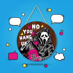 Plaque murale ronde en bois Ghostface pour Halloween, thème <span class=keywords><strong>film</strong></span> d'<span class=keywords><strong>horreur</strong></span>, décoration <span class=keywords><strong>de</strong></span> porte d'entrée - Product Image 5