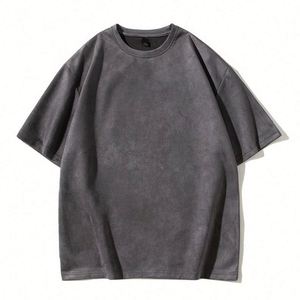 Wholesale 2024 Summer Suede Fabric New Fashion Stylish Style O-neck Popular Solid Color Casual Men's <b>T</b>-shirts - Product Image 2