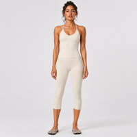 Conjunto de Yoga YIYI: Top Halter con Tirantes Finos y Espalda Descubierta, Leggings Capri de Secado Rápido, para Correr, Deportes, Gimnasio, Fitness